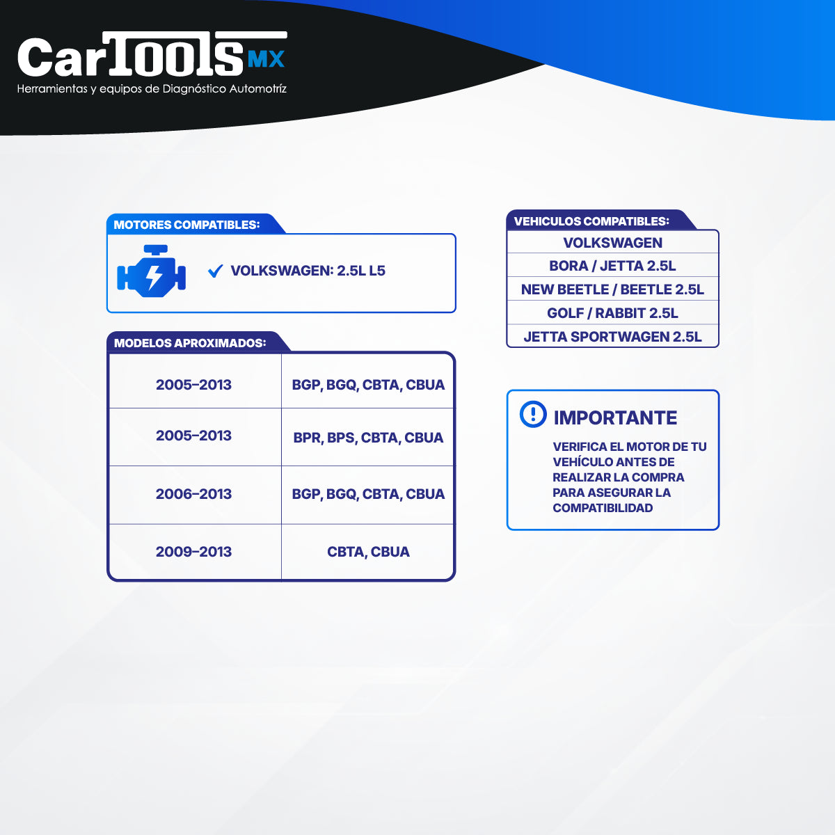 Herramienta Para Sincronizar Motores Vw 2.5 Ltrs Jetta, Bora