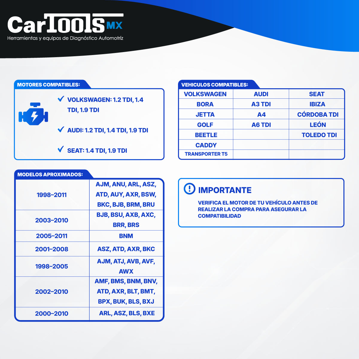 Herramienta De Sincronía Motor Diesel Vw 1.2, 1.4 Y 1.9 Tdi.