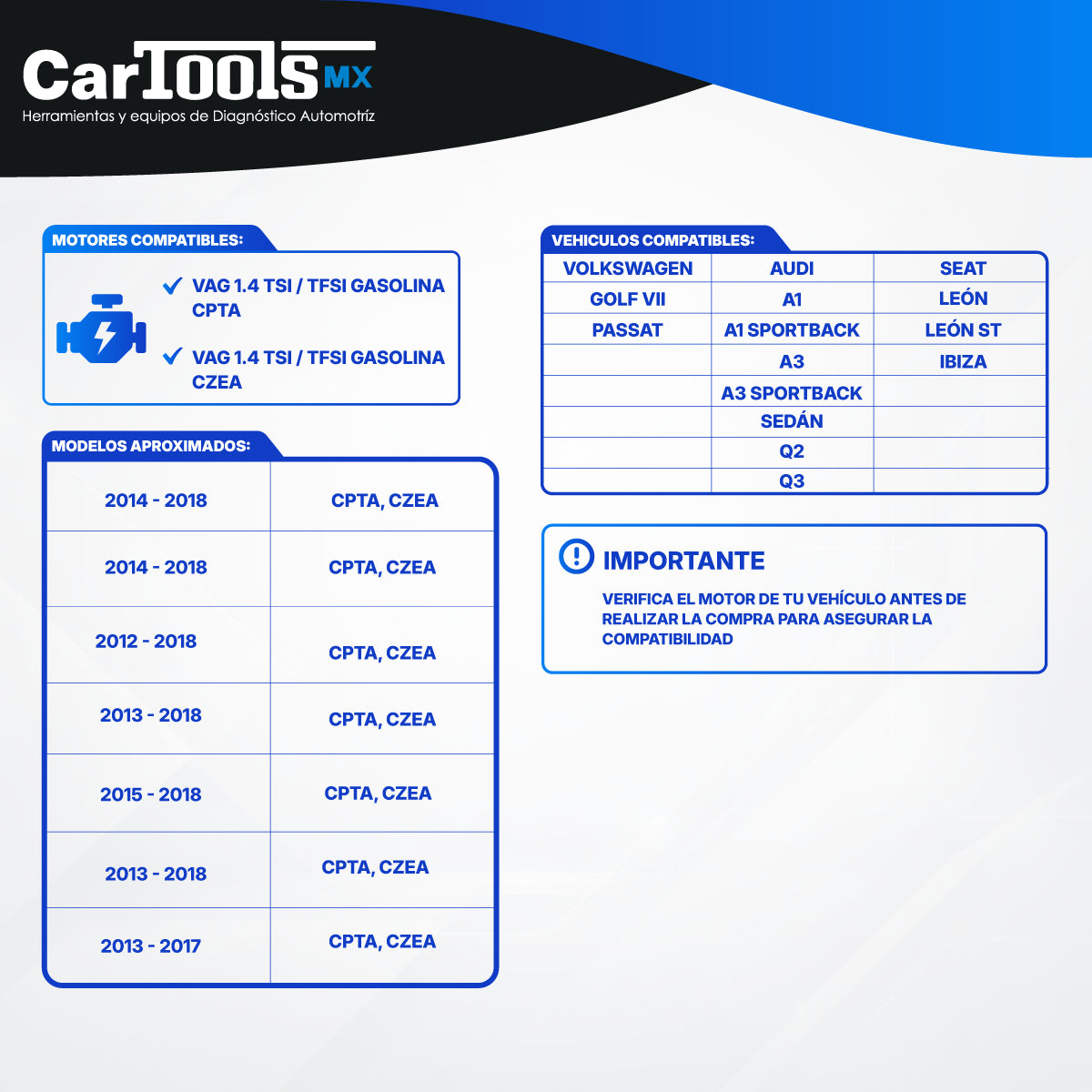 Herramienta Para Sincronizar Motor Vw 1.4 Tsi/tfsi, T10504