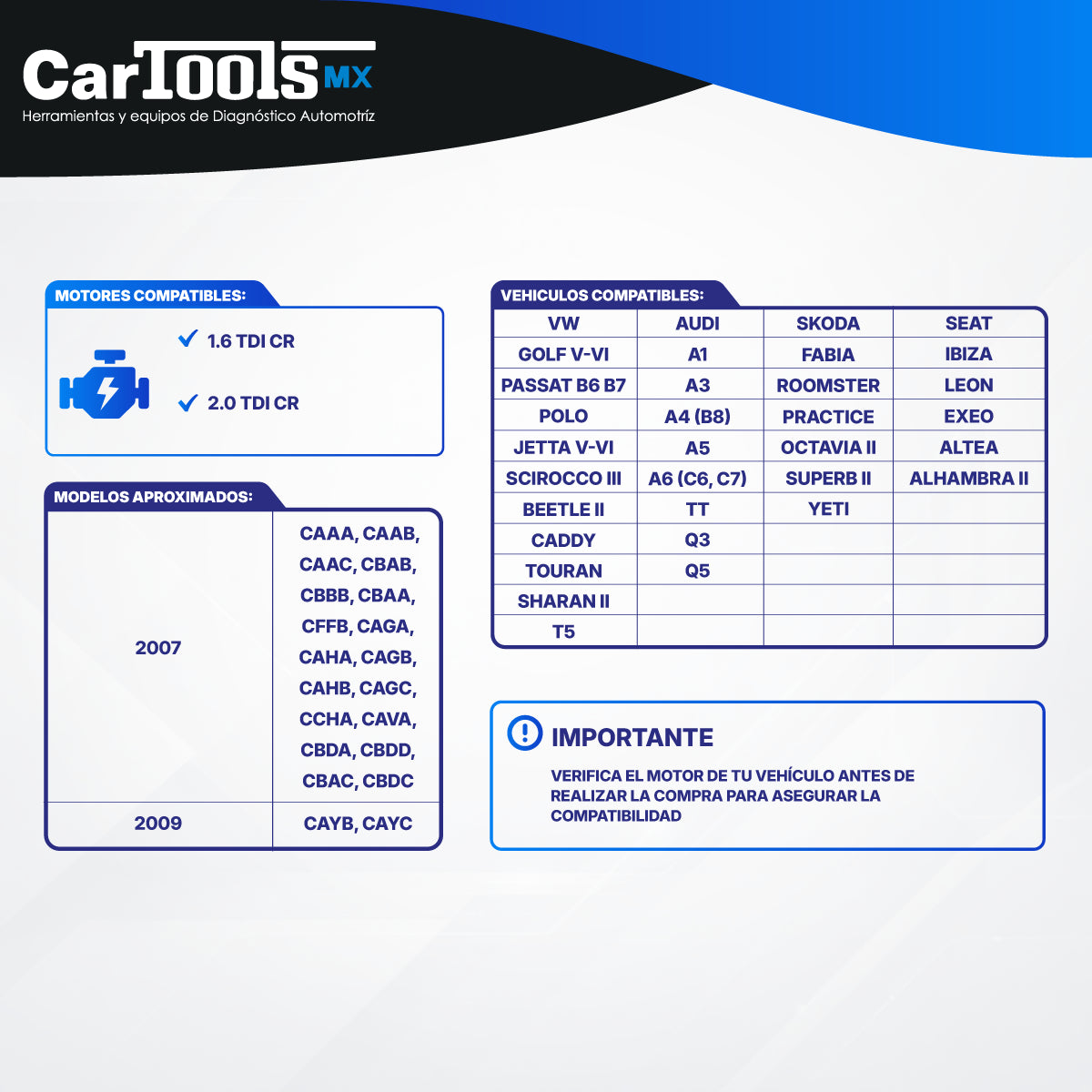 Kit De Sincronizacion VW Audi Seat Tiguan 1.6 2.0 Diesel TDI