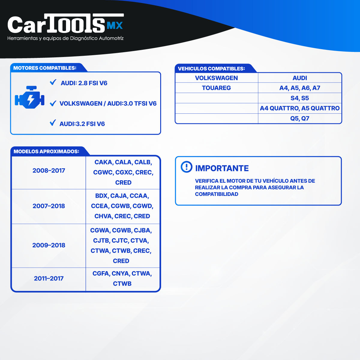 Herramienta Sincronizar Motor Vw Audi 2.8 3.0 3.2 Q5 A5
