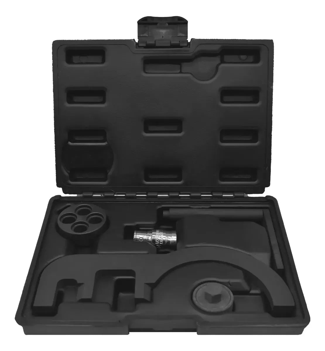 Este Kit Profesional de Sincronización y Puesta a Tiempo para Motores Diésel BMW N47, N47S, N57 y N57S (OEM 118760 / 118740 / 115320 / 113340 / 114320) de CARTOOLS MX es la herramienta indispensable para fijar el árbol de levas, alinear la bomba de alta presión e inmovilizar el cigüeñal en su Punto Muerto Superior (PMS) con exactitud de nivel agencia.