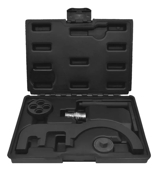 Este Kit Profesional de Sincronización y Puesta a Tiempo para Motores Diésel BMW N47, N47S, N57 y N57S (OEM 118760 / 118740 / 115320 / 113340 / 114320) de CARTOOLS MX es la herramienta indispensable para fijar el árbol de levas, alinear la bomba de alta presión e inmovilizar el cigüeñal en su Punto Muerto Superior (PMS) con exactitud de nivel agencia.