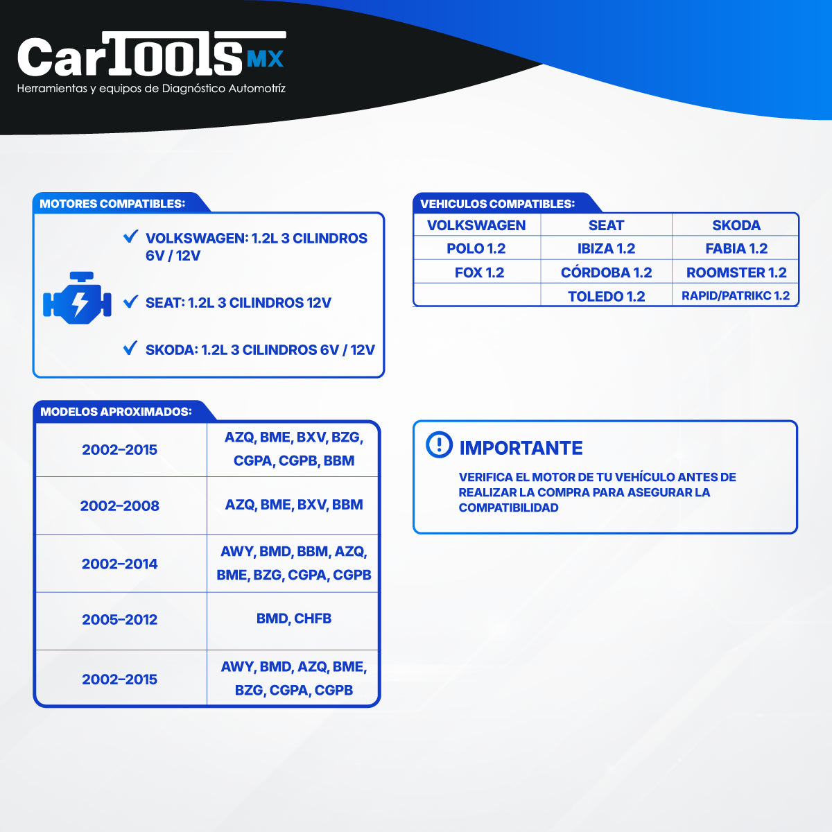Herramienta Para Sincronizar Motor Vw/audi/seat 3 Cil. 1.2lt