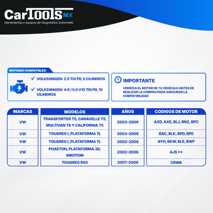 Kit Para Sincronizar Motor Vw T5 Touareg 2.5 4.9 5.0 Tdi