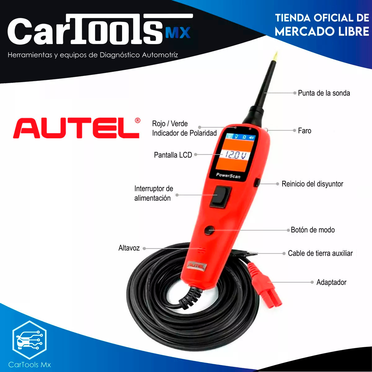 Probador De Circuitos Power Scan Ps100 Autel Original