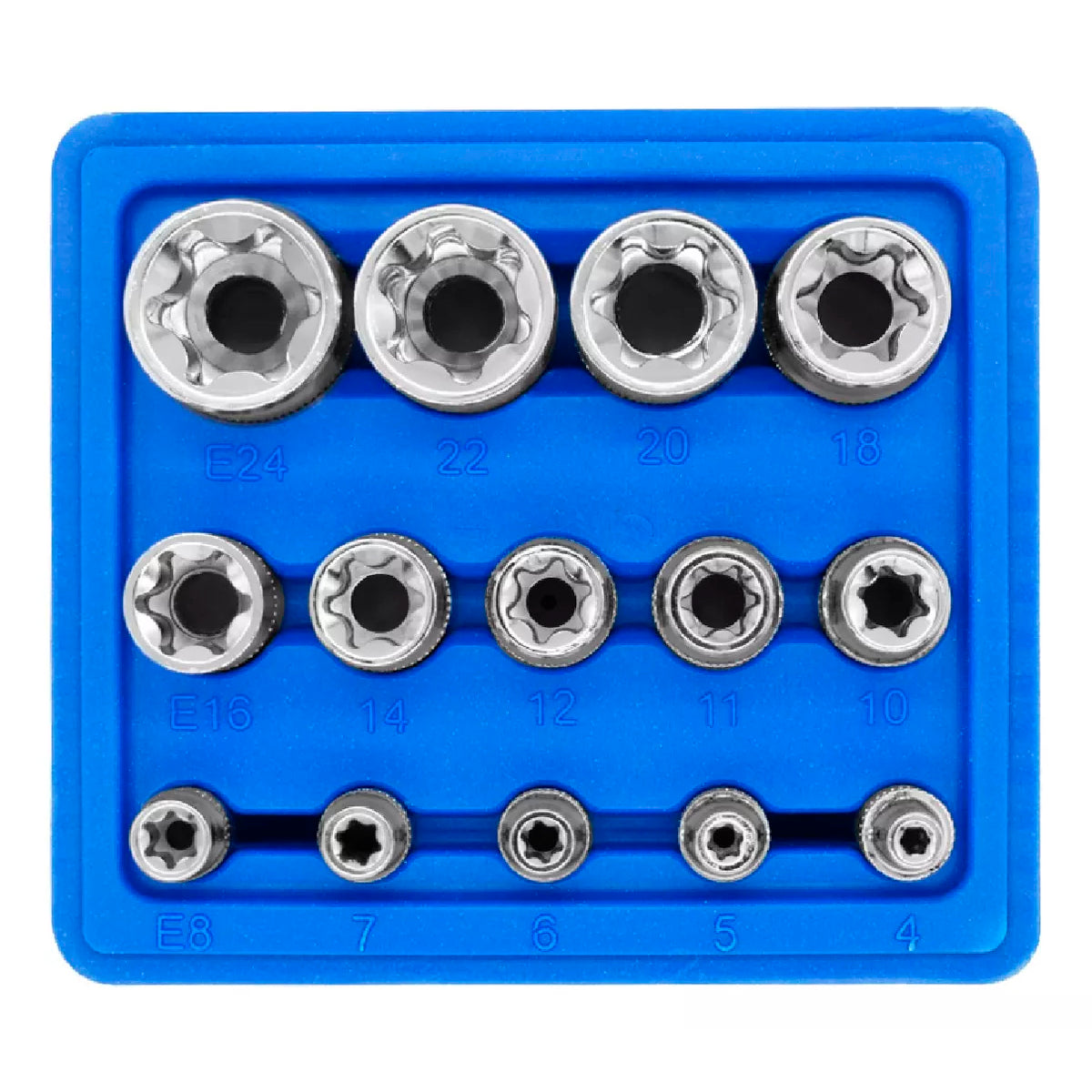 Juego De Dados Torx Hembra Entrada 1/4, 3/8 Y 1/2 14pz
