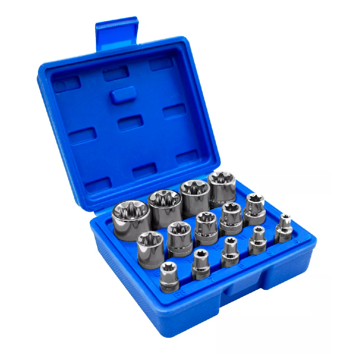 Juego De Dados Torx Hembra Entrada 1/4, 3/8 Y 1/2 14pz