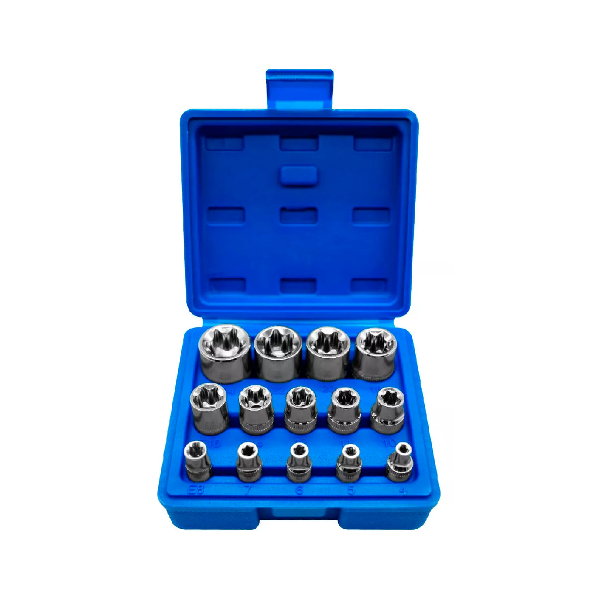 Juego De Dados Torx Hembra Entrada 1/4, 3/8 Y 1/2 14pz